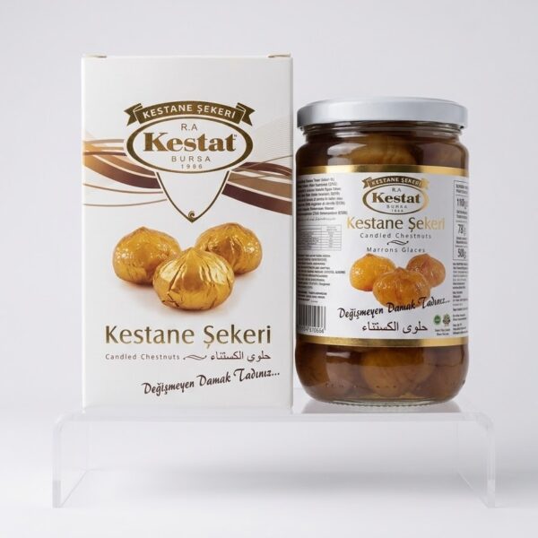 KESTAT Cam Kavanoz Kestane Şekeri 1100 Gr. (Net 780 Gr.)